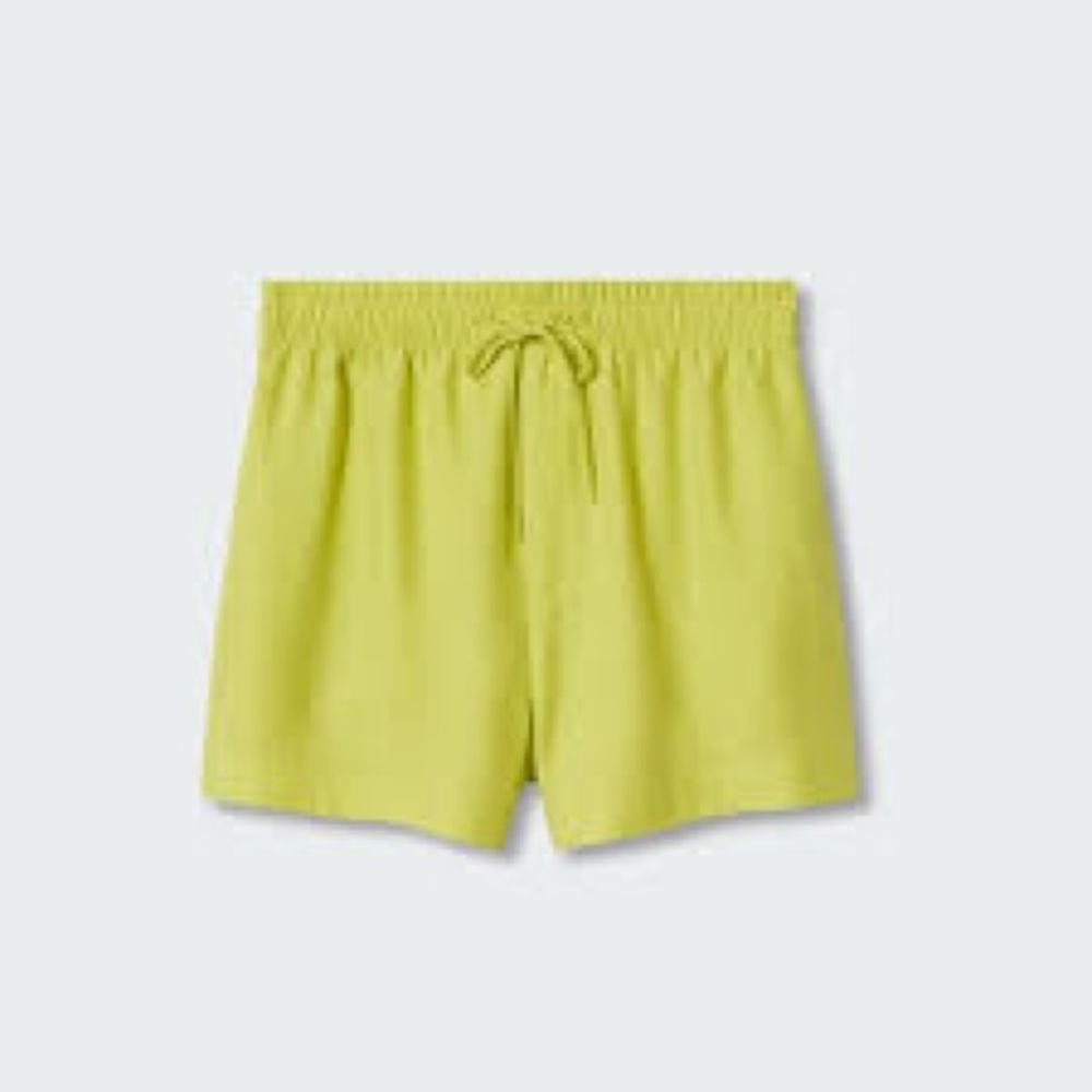 Mango Neon Yellow/Lime High Waisted Shorts